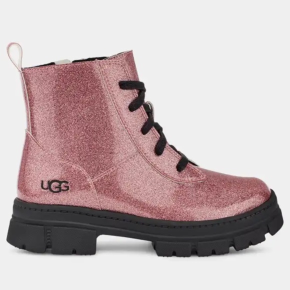 Pink sparkle Ugg boots, big kid size 5 - Picture 1 of 8